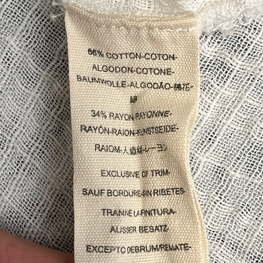 Free People Talk To Me lightweight gauzy button-down shirt in Shite Small - Picture 10 of 11